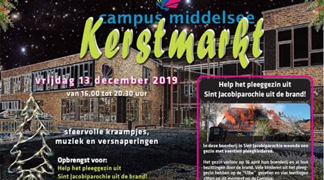Grote opbrengst Kerstmarkt Campus Middelsee voor Pleeggezin Sint. Jacobiparochie