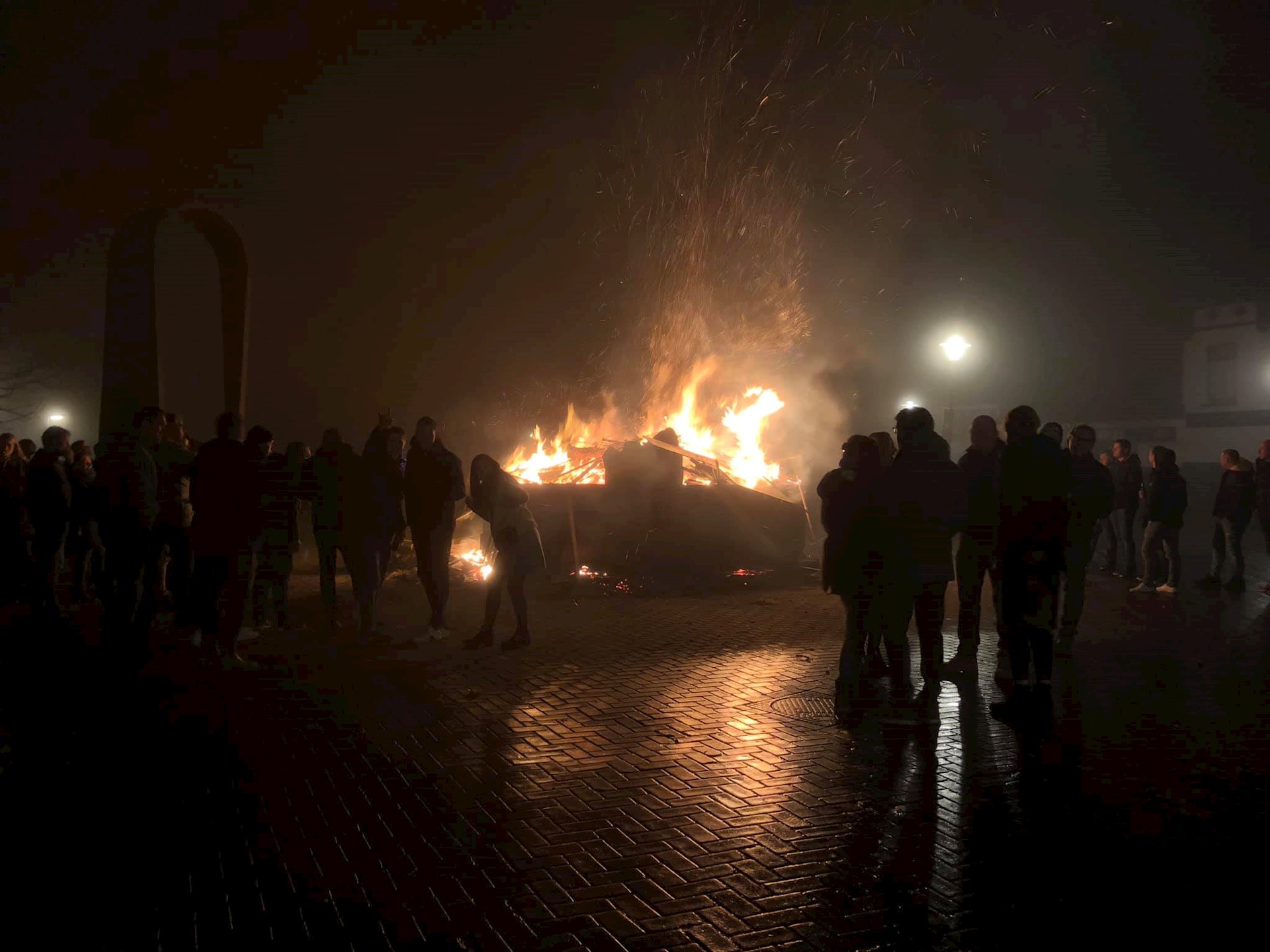 Mistig begin van 2020 in Sint Jacobiparochie